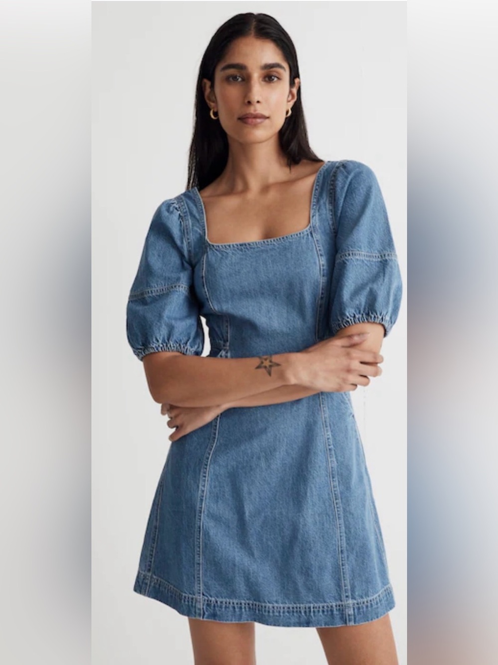 Madewell Maisie Mini Dress in Fennwood Wash Denim Size 2